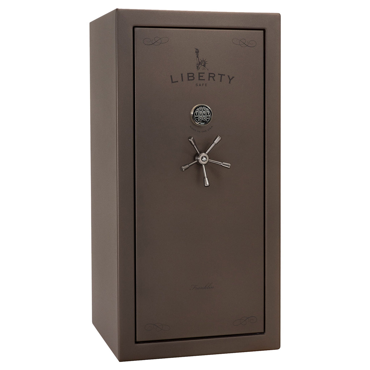 Franklin Series | Level 5 Security | 110 Minute Fire Protection | 29 | DIMENSIONS: 60.5&quot;(H) X 30&quot;(W) X 27.5&quot;(D*) | Textured Bronze | Direct Drive Electronic Lock – Closed Door